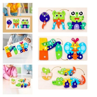 Lebenszyklus Tier Figuren Spielzeug Puzzle Motorik Montessori für Kinder Baby
