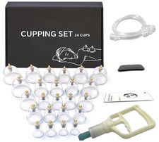 Cupping Therapy Set with Pump   24-Cup Vacuum Massage Kit for Pain Relief