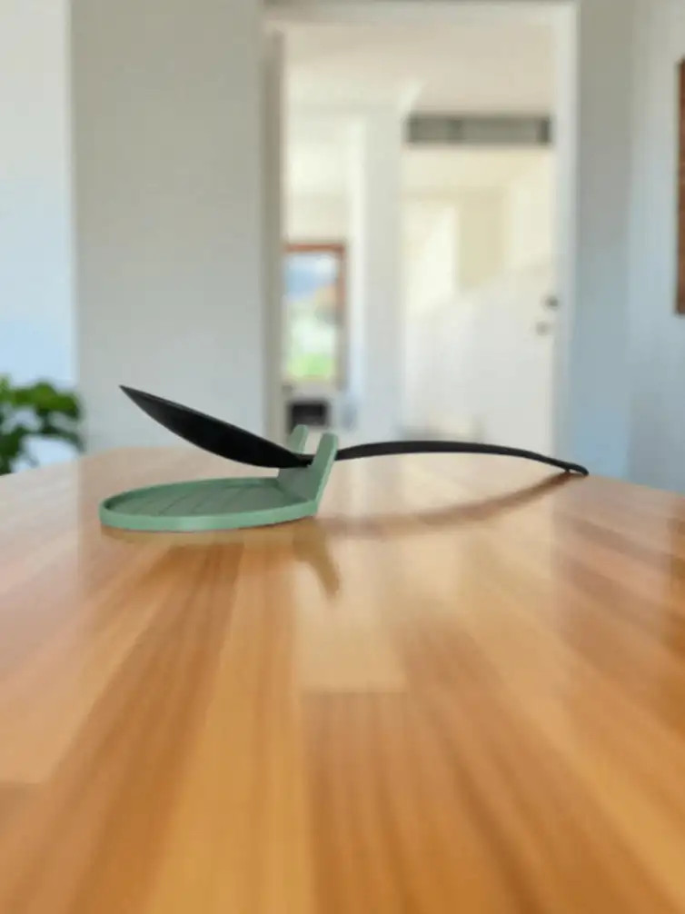 Kitchen Spoon Rest Utensil Holder Drip Tray For Stove Top Countertop Sage Green