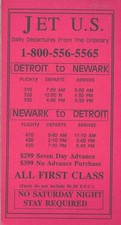 Jet US  timetable c 1993 [5051]