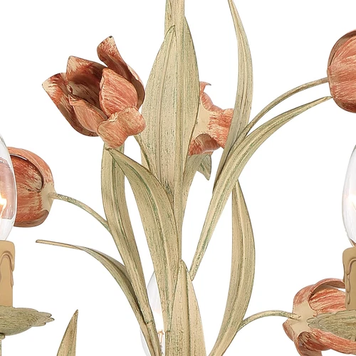 Southport 5 Light Sage Rose Chandelier - Picture 4 of 12