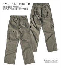 Bronson Mens USMC P-44 Fatigue Cargo Pants HBT 13OZ Cotton Retro Casual Pants