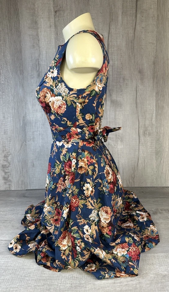 Vestido Floral Miss Lulo Verano Peso Ligero Años 50 Estilo Retro Sin Mangas Para Mujer’s S Foto 2 de 4
