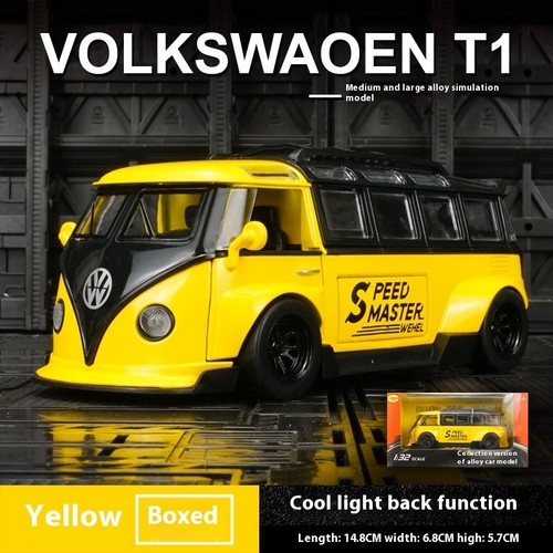 Voiture Volkswagen Combi-bus Samba T1 Alliage Moulé sonore lumineux 1/32 - Picture 16 of 17