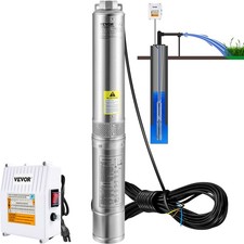 VEVOR Deep Well Submersible Pump Stainless Steel Water Pump 1.5HP 37GPM 276 ft