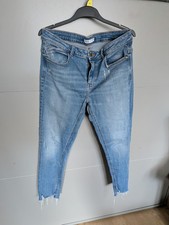 Zara 16 Skinny Ankle Jeans Great Condition Blue Frayed Bottoms