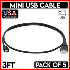 5 Pack Mini USB 3 Feet Cable A to B USB Cord Data Sync Charge GPS DVR Arduino