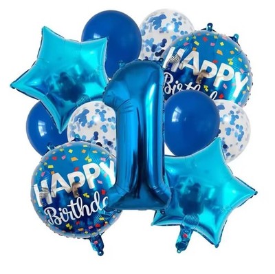 1. Geburtstag Party Luftballons Kinder Deko Alter 1 Luftballon blau 11 Stück Set