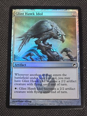 MTG Glint Hawk Idol Scars of Mirrodin 156/249 Foil Magic gathering LP -- L44