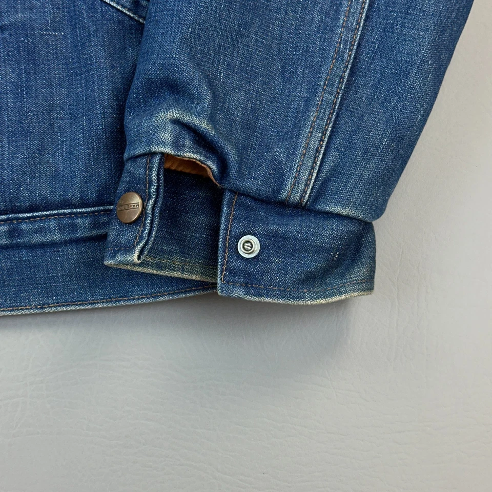 复古 Maverick 牧场外套男式中号深洗夏尔巴内衬卡车司机美国 70 年代 — 第 3/4 张图片