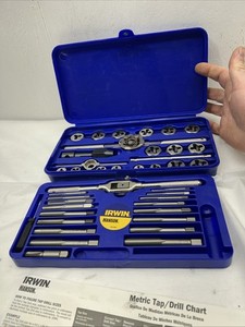 Irwin Hanson 26317 41 Pc. Metric Hex Tap & Die Set. (missing The Hand Tap)
