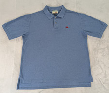 Perlis Polo Shirt Crawfish Logo Blue Cotton Short Sleeve Men Large Made in USA