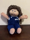 Vintage 1980s Cabbage Patch Kids Doll - Brown Yarn Hair & Blue Corduroy Outfits
