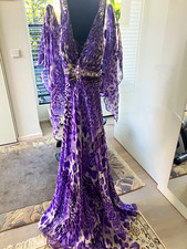 Damen Abendkleid lang M Normalgröße lila/we...