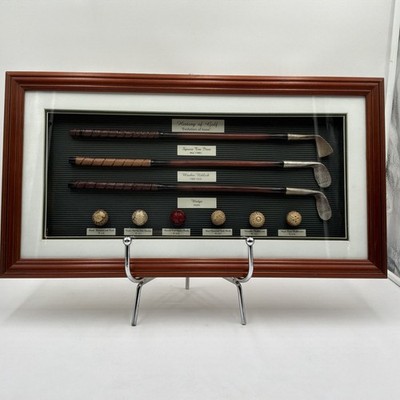Framed Golf Shadow Box History of Golf Evolution of Irons Clubs Balls Display