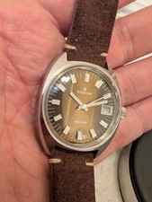 Orologio Edox Delfin vintage | Quadrante fumé brown | Meccanico AS 1950/51 Swiss