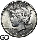 1935-S Peace Dollar, Lustrous Solid Gem BU++ Better Date Final Year Issue