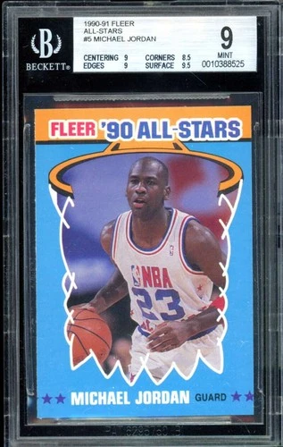 Michael Jordan Card 1990-91 Fleer All-Stars #5 BGS 9