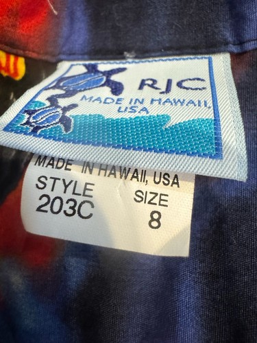 Boys Vtg Hawaiian Shirt Floral Made In Hawaii USA Diamondhead RJC Button Up 8 - Picture 2 of 6