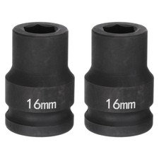 2pcs 6-Point Impact Socket 3/4" Drive 16mm Metric 40Cr Impact Socket