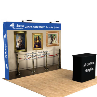 10ft Pop Up Stand Display Backdrop Wall Trade Show Booth with Podium Hard Case