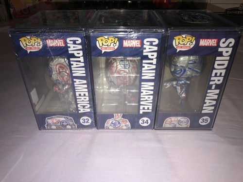 Funko POP ART SERIES SPIDER-MAN / CAPTAIN AMERICA / CAPTAIN MARVEL **NEW** - Picture 5 of 11