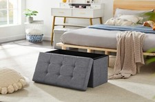 Sitzhocker Sitzbank faltbar mit Stauraum 76 x 38 x 38 cm belastbar bis 300 kg