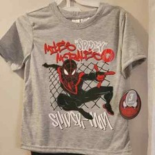 Marvel Spider-Man 3 Piece Set: Red T-shirt Grey T-shirt Shorts Size 5/6 New