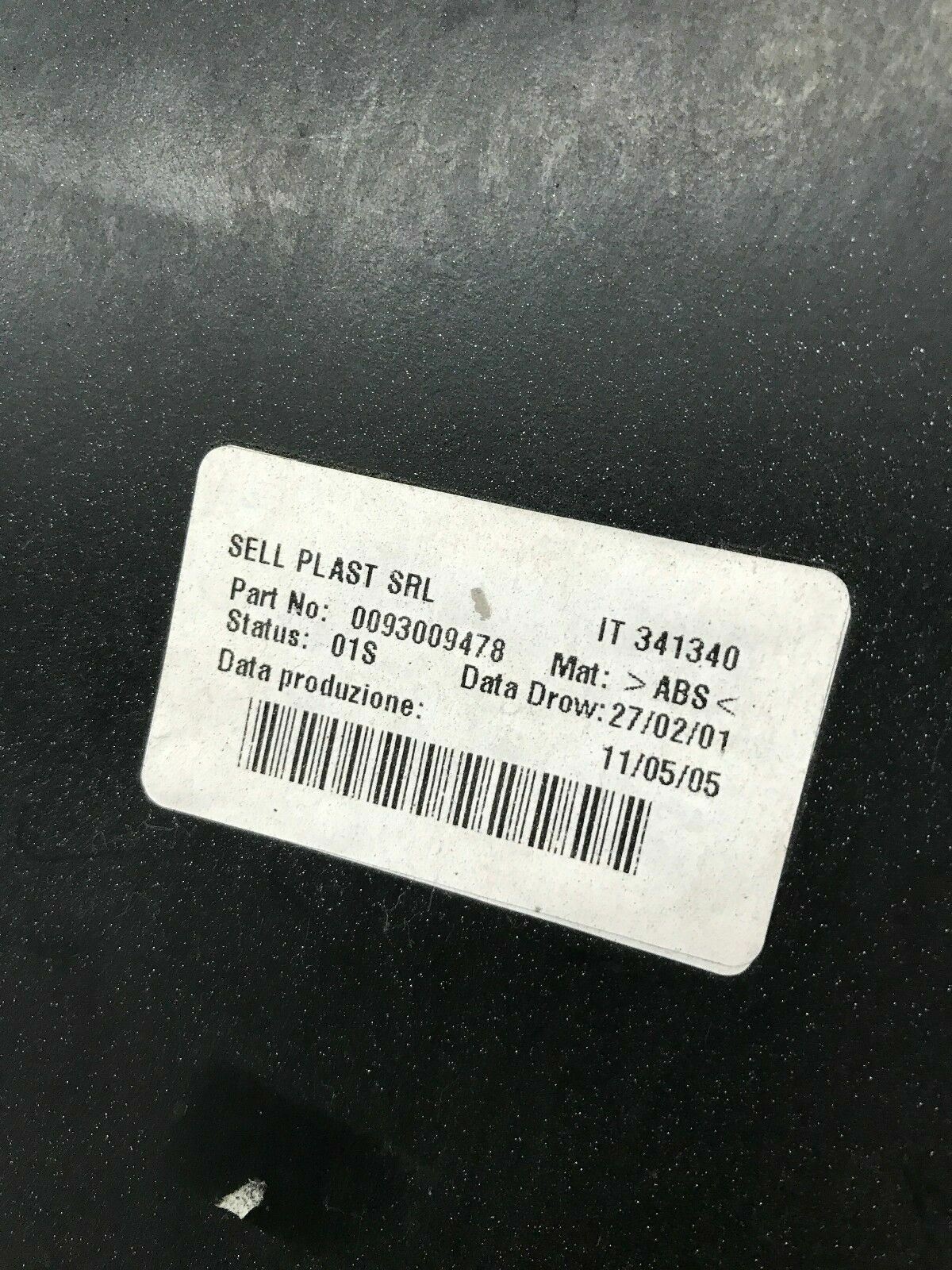 LAMBORGHINI MURCIELAGO REAR RIGHT SIDE AIR CONVEYOR PLASTIC COVER OEM 410807516