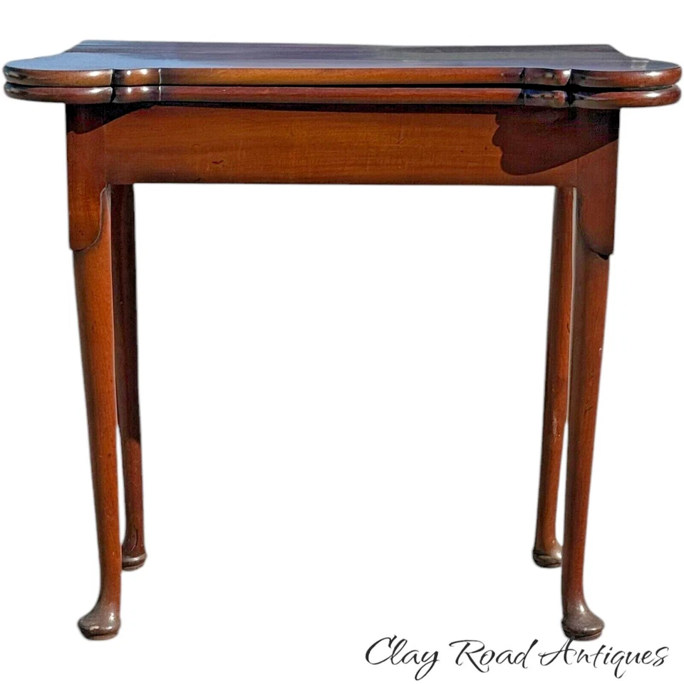 antique 18th century queen anne game card console table 1760s drawer - Image 2 of 4