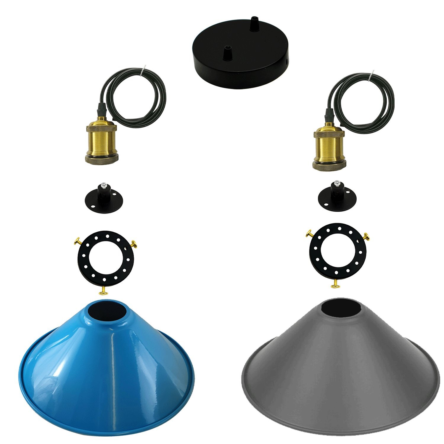 gray and blue lights