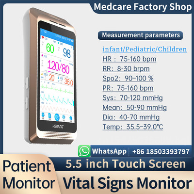 Children Vital Signs Monitor 5.5 Touch Screen Multi-parameter Patient Monitor