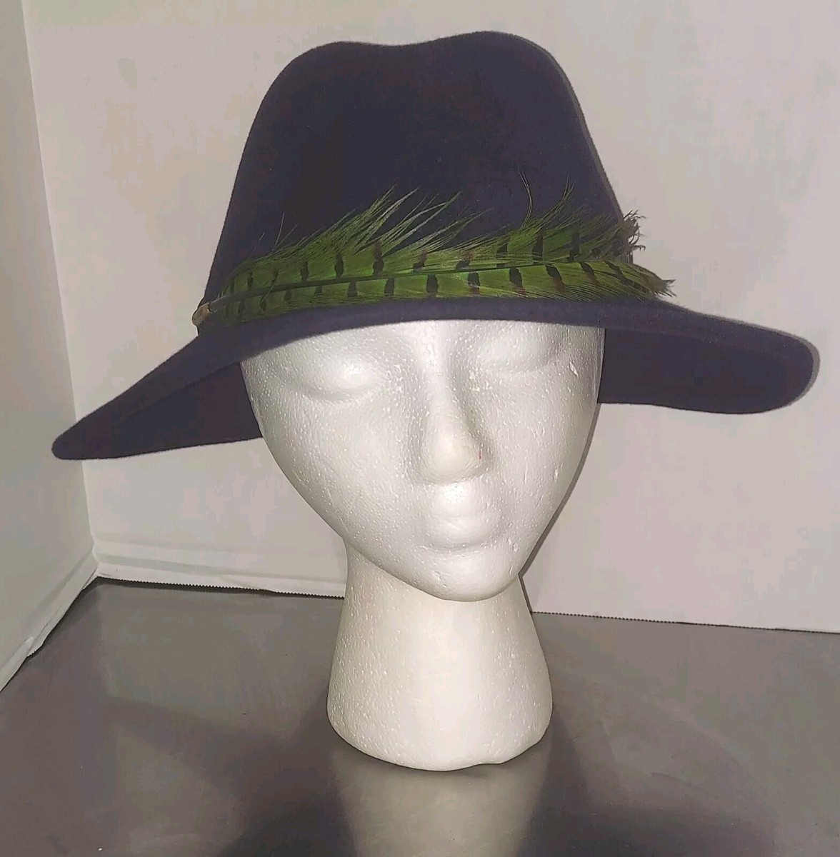 Eugenia Kim Max Feather Trimmed Rabbit Felt Fedora Khaki Wool Hat Eugenia Kim Max Feather Trimmed Rabbit Felt Fedora Khaki  main image 3