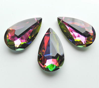 Rare Vintage Swarovski 6100 34x20mm Crystal Vitrail Medium Teardrop  Pendant