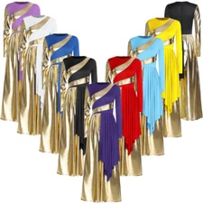 Women Jumpsuit Tunic Dancewear Choir Bodysuit Crew Neck Liturgical Rompers