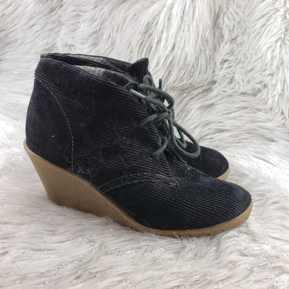 Botines informales de tacón de cuña BIG BUDDHA Utah negros para mujer talla 7 Foto 2 de 4