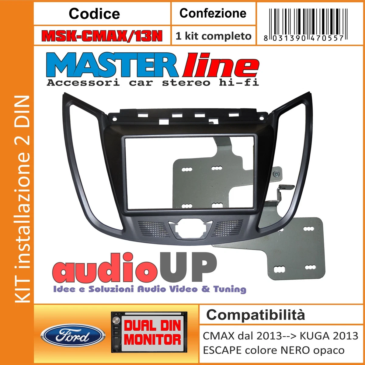 Kit Montaggio Autoradio Ford Focus C-Max - Mascherina 2 DIN Con