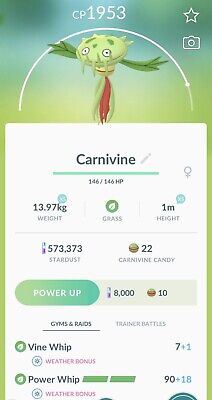 CARNIVINE COORDINATES / POKEMON GO 