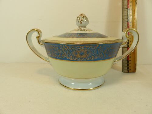 Noritake Vornay Blue 4794 Creamer Covered Sugar Bowl 1948 EUC - Picture 3 of 12
