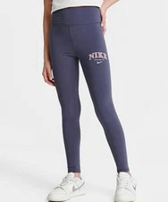 Nike Kids High-Waisted Navy Logo Leggings Athletic Dept. 1972 Tight Fit M