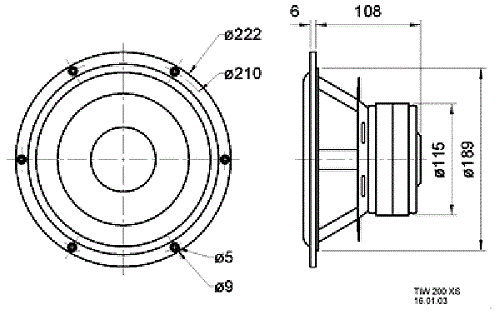 Visaton TIW 200 XS 8 OHM 180 WATT High-End Subwoofer Wide Rubber Surround 070164 - Picture 3 of 13