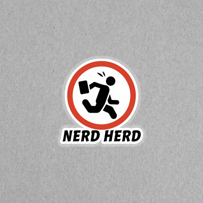 Nerd Herd Funny Geek Running Sticker for Laptops, Water Bottles, Cars #5628