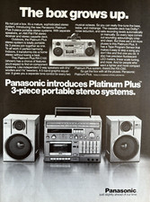 1982 Panasonic 3 Piece Portable Stereo System RX-C100 Box Vintage Print Ad