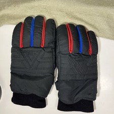Thinsulate Ski Snowboard Winter Gloves Men  s Large Black Snow Star