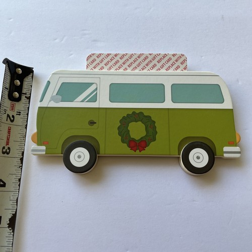 VW Bus Bay Window Tin Top Gift Card Holder Christmas Tree Holiday Ornament NEW - Picture 5 of 9