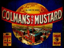 Vintage Colmans mustard advertisement metal sign reproduction