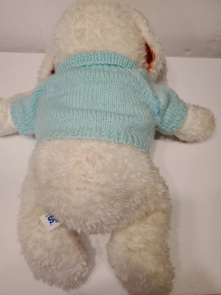 VTG EASTER Bunny Stuffed 19"Plush With Sweater Kids Of America 1999 Free Ship! - Image 3 of 4
