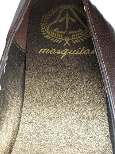 Sandalias/zapatos Mosquitos Cuero Mexicano Plano Marrón Oscuro Punta Cerrada Talla 9.5 - Imagen 8 de 11