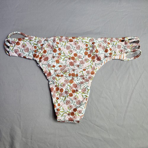 Volcom Swim Flower Trip Cheeky Bikini Bottom Floral Print Strappy Sides Size XXL - Picture 3 of 7