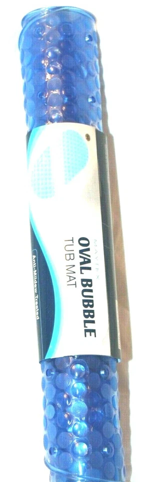 Alfombra de bañera de burbujas ovalada azul Maytex (enrollada) Foto 4 de 4